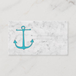 Tarjetas de plaza del Boda del Ancla Rústico Turqu