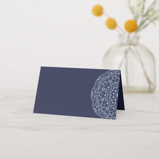 Tarjetas de plaza en blanco de Damask de Mandala a (Reverso)