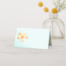 Tarjetas de plaza en blanco de plumeria de la isla