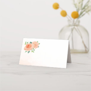 Tarjetas de plaza en blanco de Rosa Peach