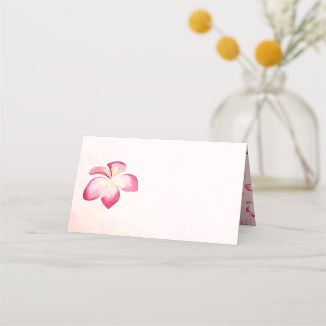 Tarjetas de plaza en blanco del plumeria de sol (Anverso)