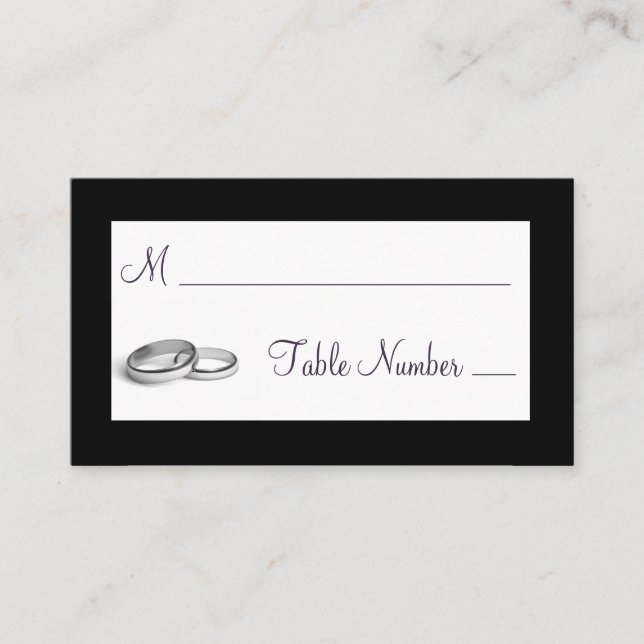 Tarjetas de plaza Eternity Boda (negro) (Anverso)