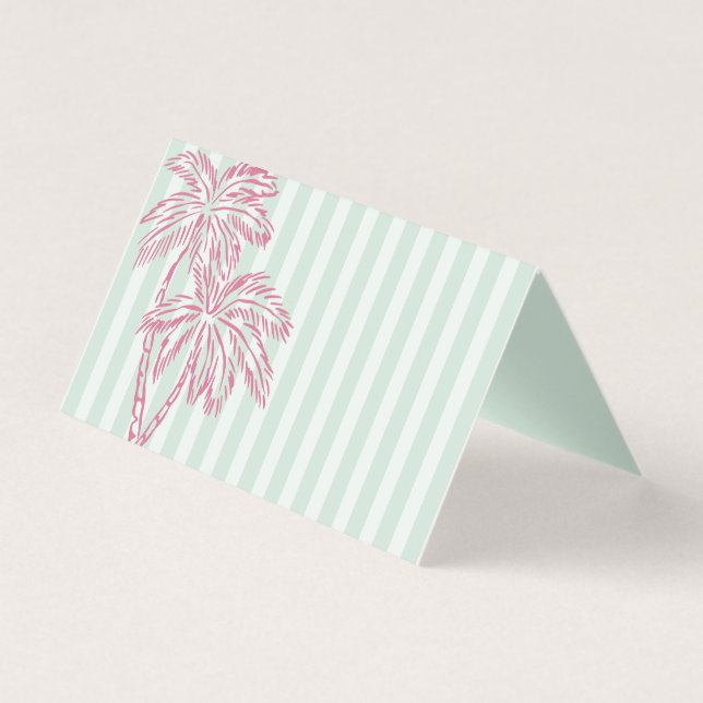 Tarjetas de plaza Fiesta Mint Palm Springs Pastel  (Anverso)