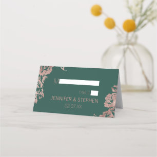 Tarjetas de plaza floral oro del Rosa verde esmera