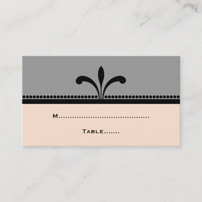 Tarjetas de plaza Gris/Peach Fancy Art Deco (Anverso)