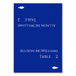 Tarjetas de plaza moderna-Icono de pez-Azul y blan