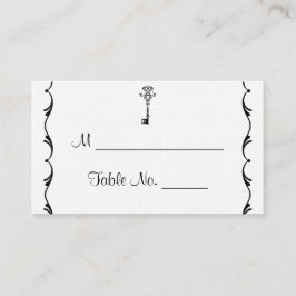 Tarjetas de plaza para Boda de llave blanca y negr