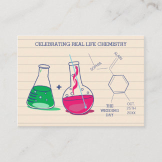 Tarjetas de plaza para Bodas de Química Rosa y Ver