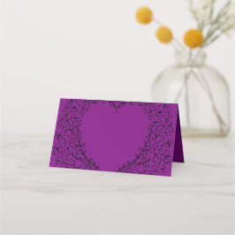 Tarjetas de plaza para Bodas góticos morado y negr