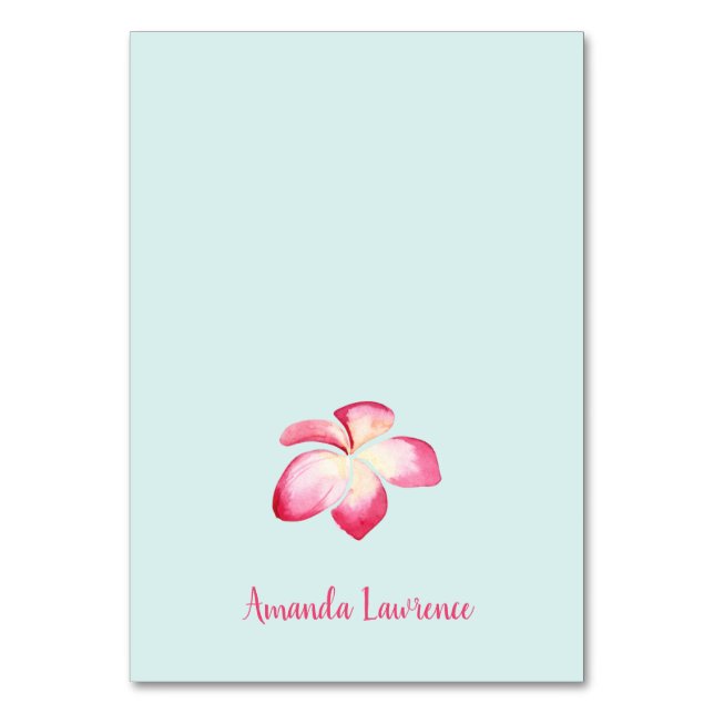 Tarjetas de plaza personalizadas de Plumeria Tropi (Anverso)