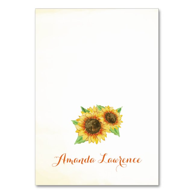 Tarjetas de plaza personalizadas Sunflower Waterco (Anverso)