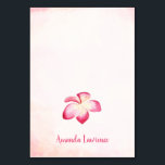 Tarjetas de plaza personalizadas Sunset Plumeria<br><div class="desc">Estas tarjetas bodas cuentan con una flor plumeria rosa de color agua. Estas tarjetas de lugar son fáciles de personalizar y ensamblar. Para personalizar estas tarjetas, deberá escribir su nombre de invitado en el espacio Nombre de invitado y hacer clic en el botón "Añadir al carrito". Tendrás que hacerlo por...</div>