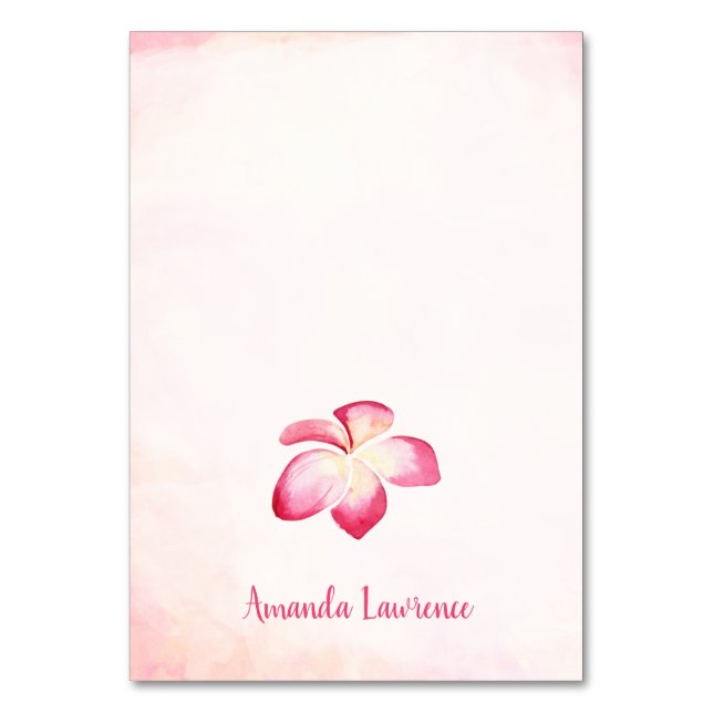 Tarjetas de plaza personalizadas Sunset Plumeria (Anverso)