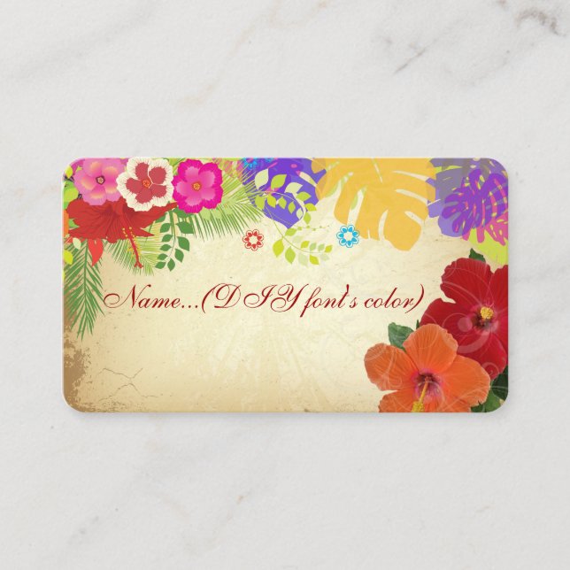 Tarjetas de plaza PixDezines hibiscus (biz cards) (Anverso)