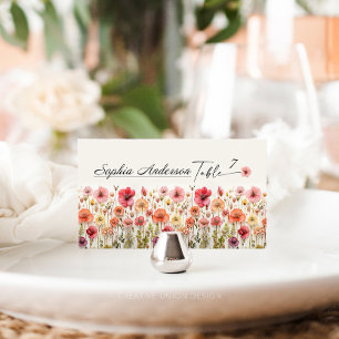 Tarjetas de plaza plana Boho Wildflower Boda