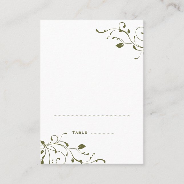 Tarjetas de plaza plegada de Sage Green (Anverso)