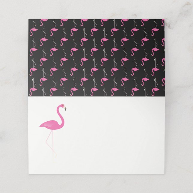 Tarjetas de plaza plegadas Flamingo de moda (Exterior desplegado)