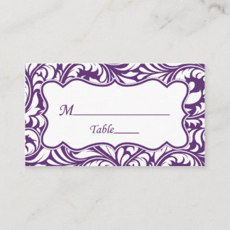 Tarjetas de plaza Purple White Boda | Tarjeta de E