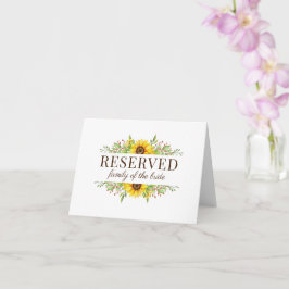 Tarjetas de plaza reservadas para el boda de giras