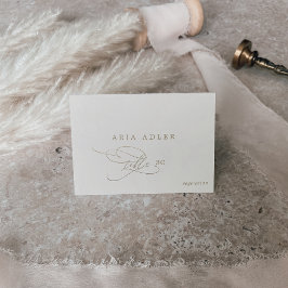 Tarjetas de plaza románticas de oro y menú de marf