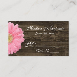 Tarjetas de plaza Rústica Boda Gerber Pink Daisy