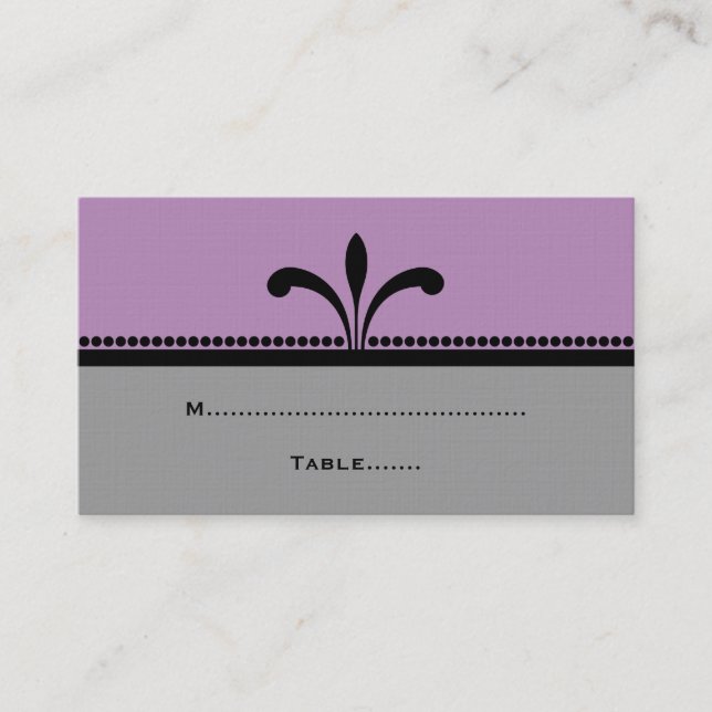 Tarjetas de plaza violeta/gris estilo Art Déco (Anverso)