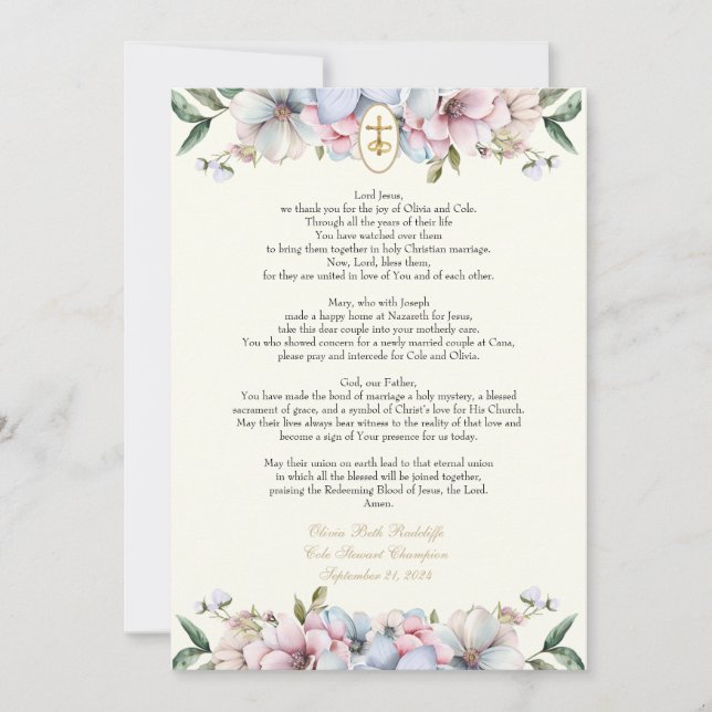 Tarjetas de plegaria Olivia (Anverso)