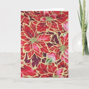 Tarjetas de poinsettia rojas doradas rosadas y bur
