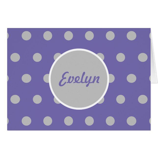 Tarjetas de Polka Dot Blank personalizadas (Lavend (Anverso (Horizontal))