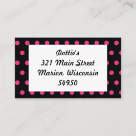 Tarjetas de Polka Dot Business (Negro y Neon Pink)