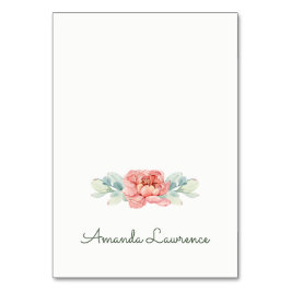 Tarjetas de posición de flor de color agua