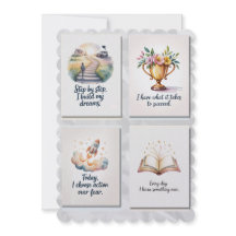 Tarjetas de positividad de confirmación con 8 comi