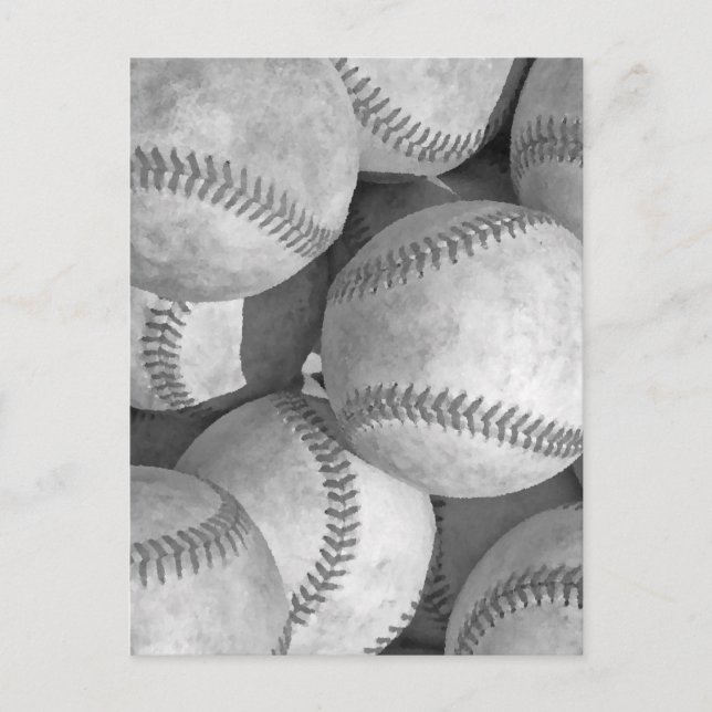 Tarjetas de Post de Béisbol en blanco y negro (Anverso)