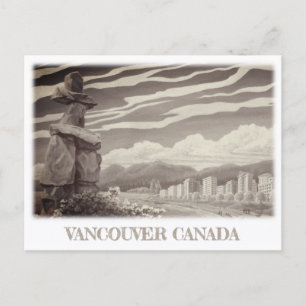 Tarjetas de postal de arte de Vancouver Inukshuk d