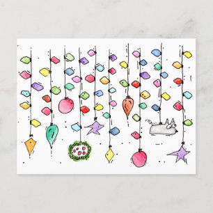 Tarjetas de postales de vacaciones Doodle para nav
