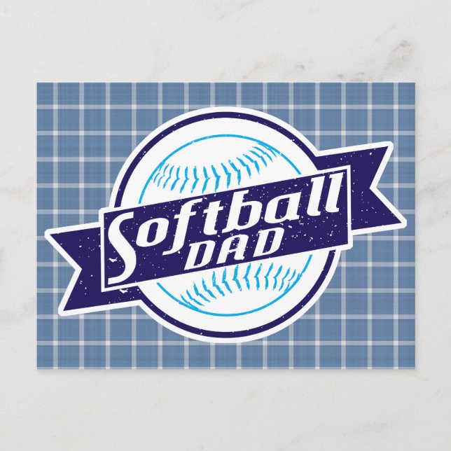 Tarjetas de postales para papá de softbol (Anverso)