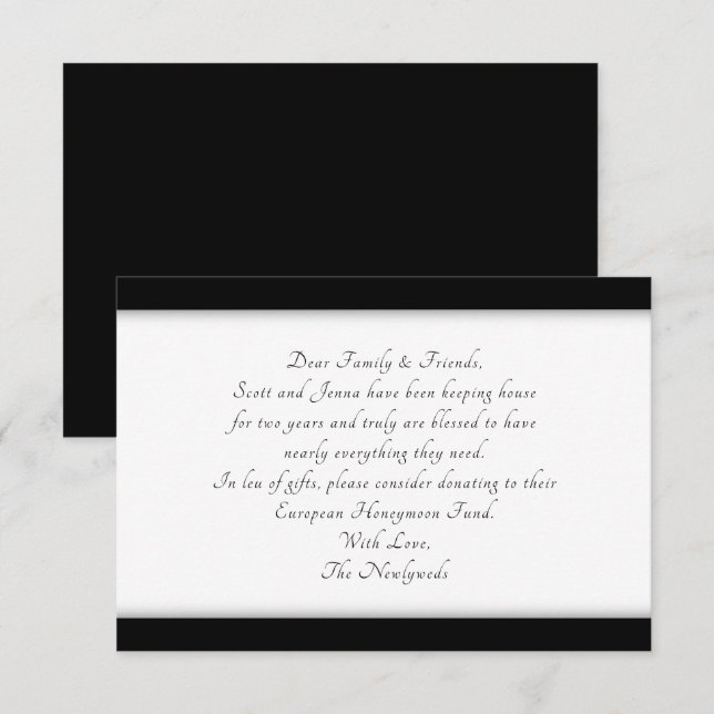Tarjetas de Pozo de Deseos Negro Elegante con Text (Anverso / Reverso)