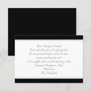 Tarjetas de Pozo de Deseos Negro Elegante con Text