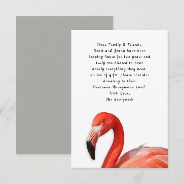 Tarjetas de Pozo de Deseos Personalizadas Flamingo (Anverso / Reverso)