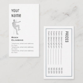 Tarjetas de precio "esenciales" de la escalada