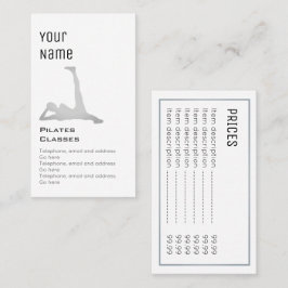 Tarjetas de precio "esenciales" de Pilates