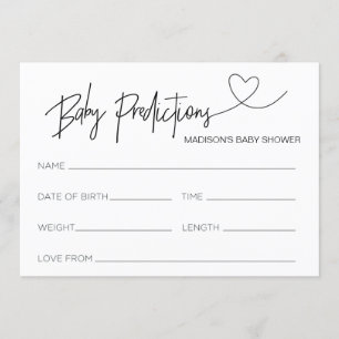 Tarjetas de predicción Baby Shower personalizadas