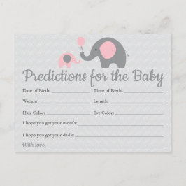 Tarjetas de predicciones para Baby Shower Pink Ele