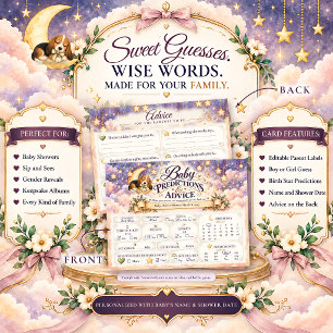 Tarjetas de predicciones y consejos para baby show