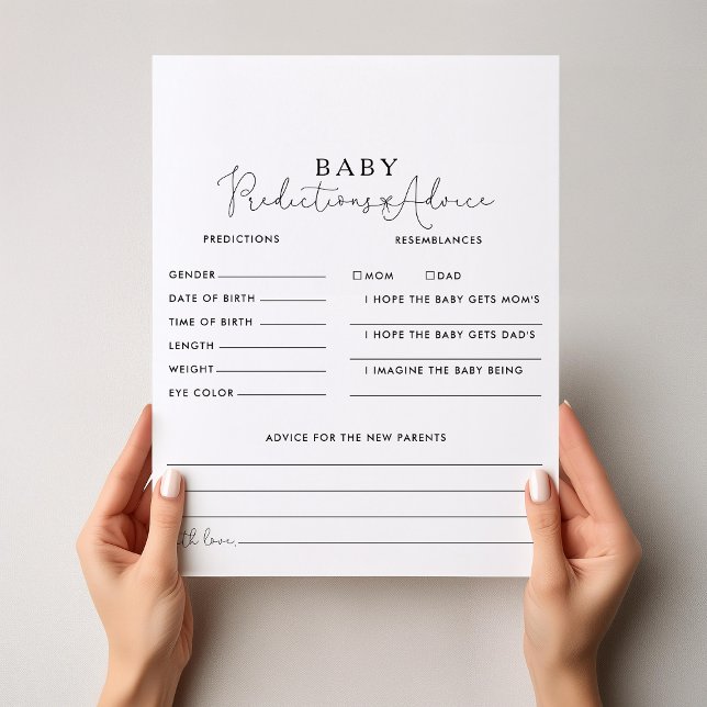 Tarjetas de predicciones y consejos para bebé con  (Subido por el creador)