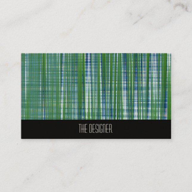 Tarjetas de presentación abstractas verde azul pin (Anverso)
