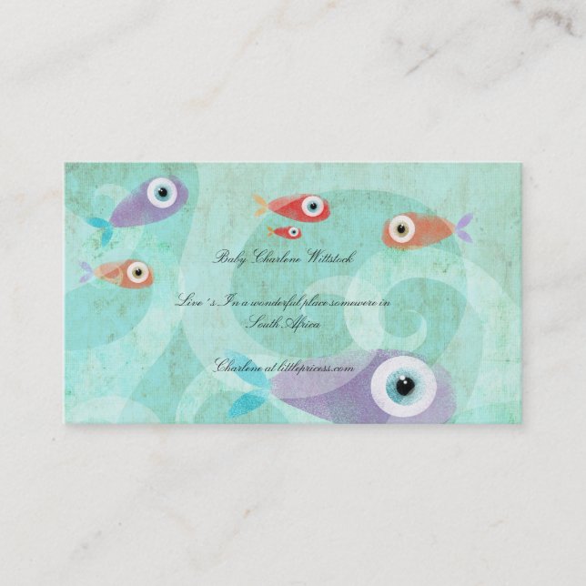 Tarjetas de presentación acuáticas para acuario ma (Anverso)