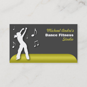 Tarjetas de presentación amarillas Dance Fitness