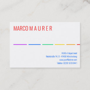 Tarjetas de presentación Arcoíris minimalista