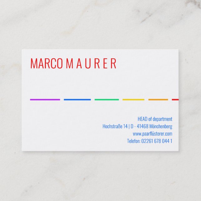 Tarjetas de presentación Arcoíris minimalista (Reverso)